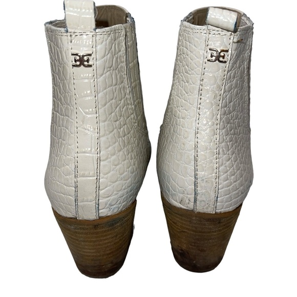 Sam Edelman Women's Ankle Booties Size 10M "Winona" White Leather Slip On - Picture 6 of 11